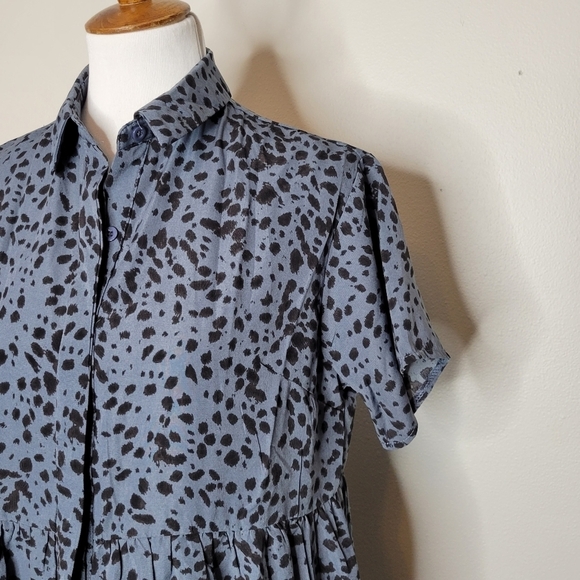 MISSGUIDED Women's Blue Dalmatian Print Shirt Dress Size EU 36 US 4 - Picture 3 of 10